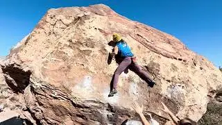 Red Rocks: Monkey Wrench (V7) at Red Spring, Calico