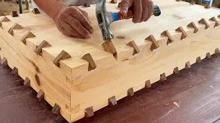 [Woodworking] Coffee Table _ Making A Corner Dovetailed MagicTable Convert Suitcase.