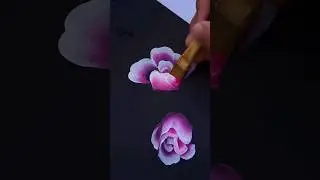 Easy pink roses painting #shortsvideo #art #satisfying