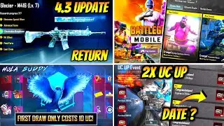 BGMI 4.3 UPDATE GLACIER RETURN? | FALCONS HOLABUDDY LUCKY SPIN | ALADIN MODE | NEXT UC UP DATE