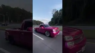 Candy Pink Chevy Silverado Cat Eye Dropped Low #suelomob #silverado #obschevy #candypaint #truck