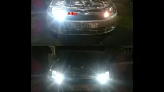 Тест светодиодных ДХО Лада Гранта T20 7443 w21/5w