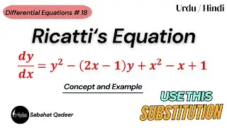 Ricatti's Equation || Differential Equations || Concept and Example