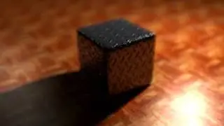 Diamond Plate Cube on Wood in Blender