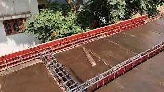 Roof beam bar bending work 