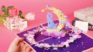 Pop Up Card Unboxing: Romantic Moon with Dancing Couple 🌙 Valentine's Gift