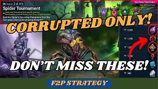 My F2P Strategy for the Corrupted Spider Tourney! | F2P Strategy | RAID: Shadow Legends