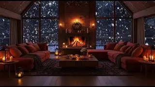 Soothing Piano Music & Coffee Shop Ambience ❄️ Snowy Winter Cafe for Deep Relaxation
