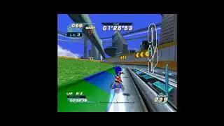Sonic Riders DX (Dolphin) - Metal City Time Attack (Sonic)