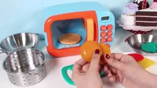 Just Like Home Microwave Oven Toy Kitchen Set Cooking Playset Toy Food Toy Cutting Food 2