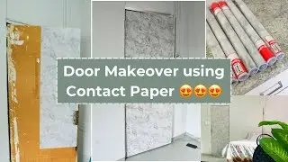 Budget Friendly Door Makeover ll Revamping Old Door with Marble Contact Paper
