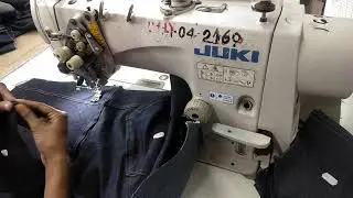 Back pocket join double needle machine.