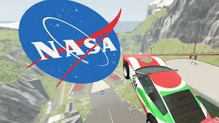 Car Fly Through NASA Logo - Beamng Drive