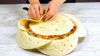 Arrange 7 Tortillas In The Pan Like THIS & Wait 40 Minutes &ndash; WOW!