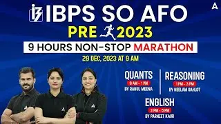 IBPS AFO Marathon 2023 | IBPS AFO Reasoning, English & Quant Marathon 2023