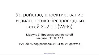 ✅ Устройство Wi-Fi. Модуль 6. 11 Ручной выбор расположения точек доступа