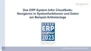 Das ERP-System Infor CloudSuite: Navigieren in Systemfunktionen und Daten | Cyber ERP Contest 2023