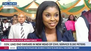 Gov Umo Eno Swears In New Head Of Civil Service Elsie Peters