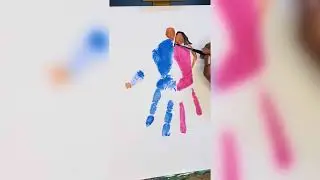 Handprint painting idea|couple|finger/thumb painting|Couple drawing #art #painting #drawing#canvas s