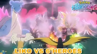 Six Heroes vs Liko Roy Uruto Pokemon Horizons eps 110 Eng Subs Review