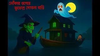 ননৌকার উপরে ভুতদের দোতলা বাড়ি। Horror Village Story Daini Bengali Cartoon Bangla Cartoon
