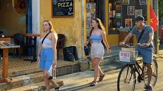 【🇻🇳 4K】Pretty Girls Walking in Hoi An Ancient Town, Vietnam
