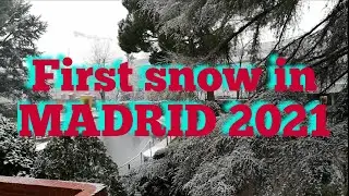First snow in Madrid, Spain 2021