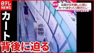 【まさか】カートがゆっくり動き出し、エスカレーターに乗った女性の背後に…シンガポール