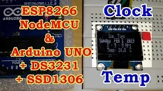 Real-time clock with Temperature using the DS3231 RTC & SSD1306 OLED display - Arduino | Som Tips