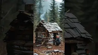 Survivor Builds a Bushcraft Cabin with Tools in the Wilderness #bushcraftshelter #primitivebuilding