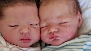 full body silicone  babies comparing  Mia and Bear by Izzy  Zhao