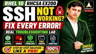 SSH Login Failed | Diagnose & Fix Linux Server | SSH Lab Can Save Your RHCSA Exam | RHCSA LAB#33