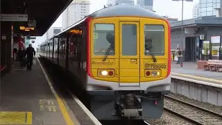 UK: A Transport for Wales (TfW) Class 769 multiple unit leaves Cardiff Queen Street towards Bargoed