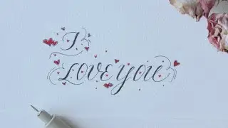 write in calligraphy for beginners - how to write I love you