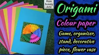 Origami colour paper crafts/multipurpose paper craft/Mom beauty arts/MBA