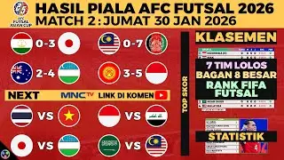 HASIL PIALA ASIA FUTSAL 2026 HARI INI - MALAYSIA VS AFGHANISTAN, JEPANG, INDO, AFC FUTSAL KLASEMEN