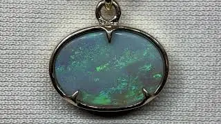 Solid 9k Gold Australian Lightning Ridge Nebula Opal Necklace