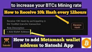 How to receive 10K Hash and how to add Metamask wallet address to Satoshi App