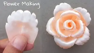 Super Easy Ribbon Flower Making - Hand Embroidery Tricks With Ribbons - Ribbon Work -Ribbon Flower