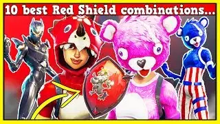 RED SHIELD On 102 Skins! | 10 BEST COMBOS W/ RED SHIELD! | Fortnite Battle Royale!