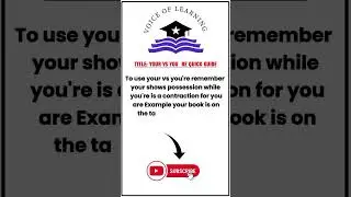 Use of Your vs You're in a second #educationpolicy