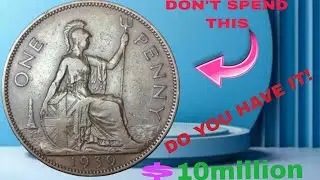 UK 1 PENNY 1939 MOST VALUABLE COIN' WORTH LOT OF MONEY! COIN WORTH MONEY.