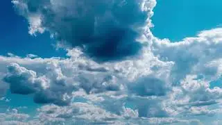 Clouds Moving in the Blue Sky Timelapse Light White Puffy Cloud Space | No Copyright Stock Video