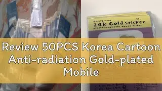 Review 50PCS Korea Cartoon Anti-radiation Gold-plated Mobile Camera Cell Phone Stickers