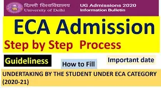 DU ECA Admission 2020 | DU ECA Undertaking Form How to fill