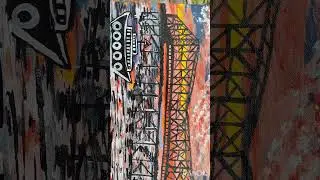 Acrylic Painting | Title-Mother Nature As An Artist | Sunrise at Howrah Bridge | Mullick Ghat | 2006