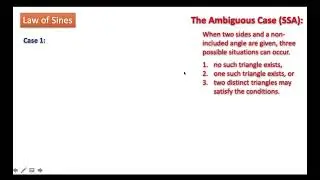 Ambiguous Case Law of Sines