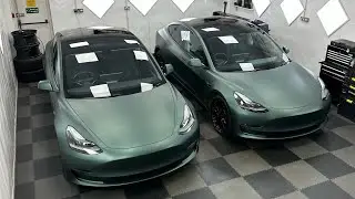 Tesla Model 3 в матово-металлическом цвете &laquo;сосновая зеленая&raquo;