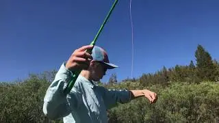 Sophia Santos caught her first fish with tenkara rod at the golden trout wilderness