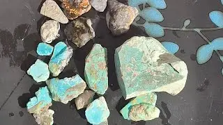 Turquoise & Variscite Cut, Shape on the Wheel #15 SirRocksAlot Replay #live #rocks #fun #art #nature